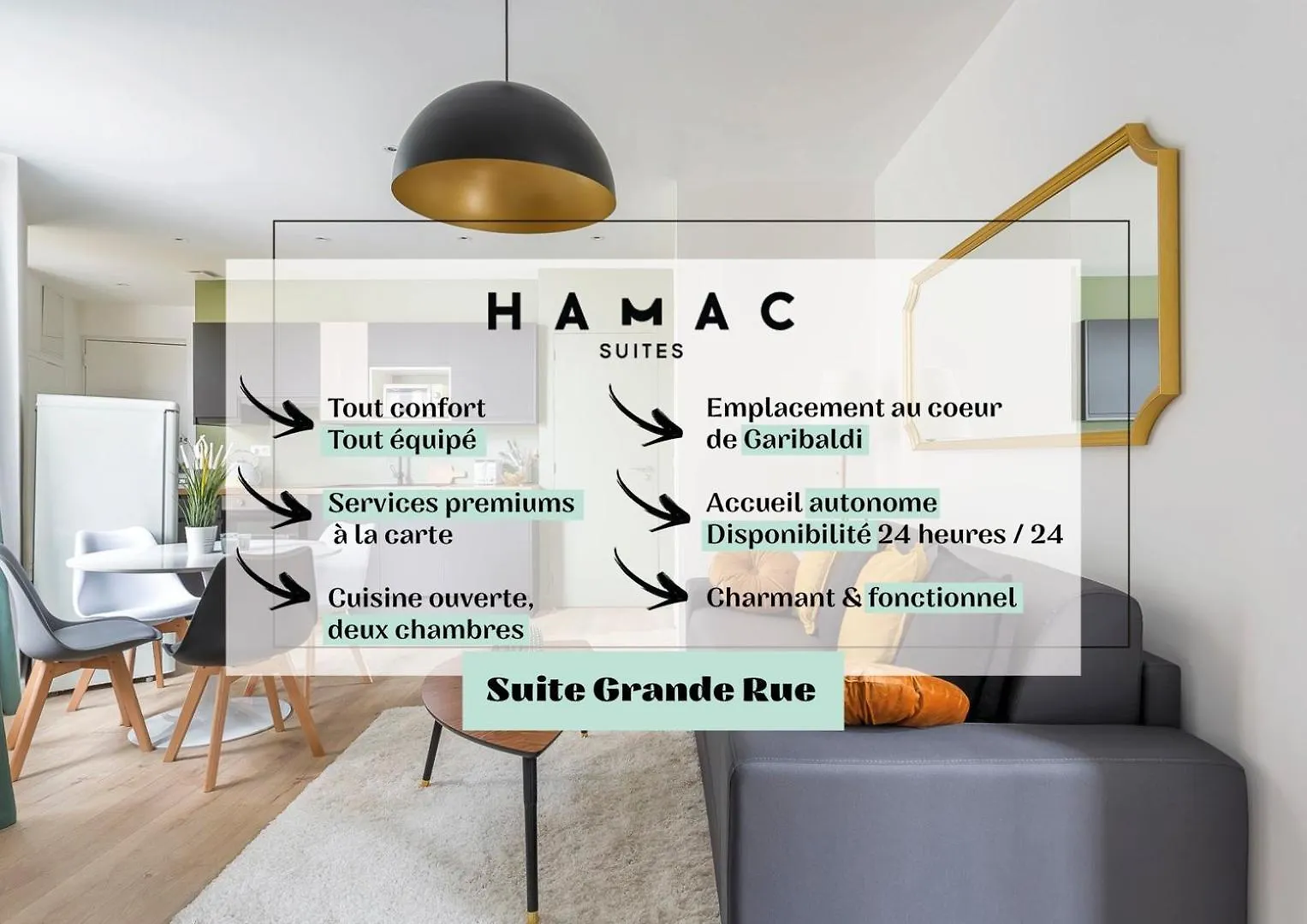Apartment Hamac Suites - T3 Refurbished - 6 Travellers Lyon France